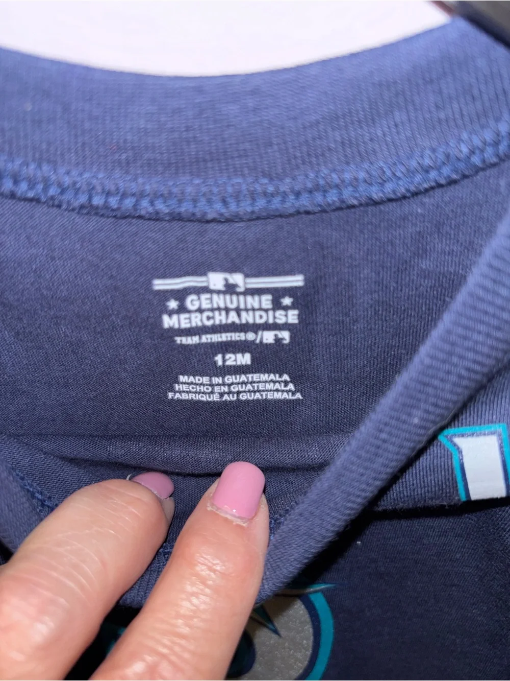 Genuine Merchandise Navy Seattle Mariners Kids Tee with 'S' Compass and 17